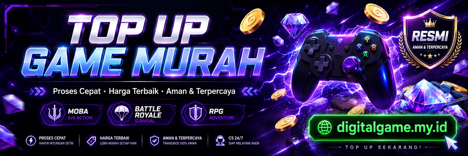Top Up Game Murah — Proses Cepat, Harga Terbaik, Aman & Terpercaya. Kunjungi digitalgame.my.id.